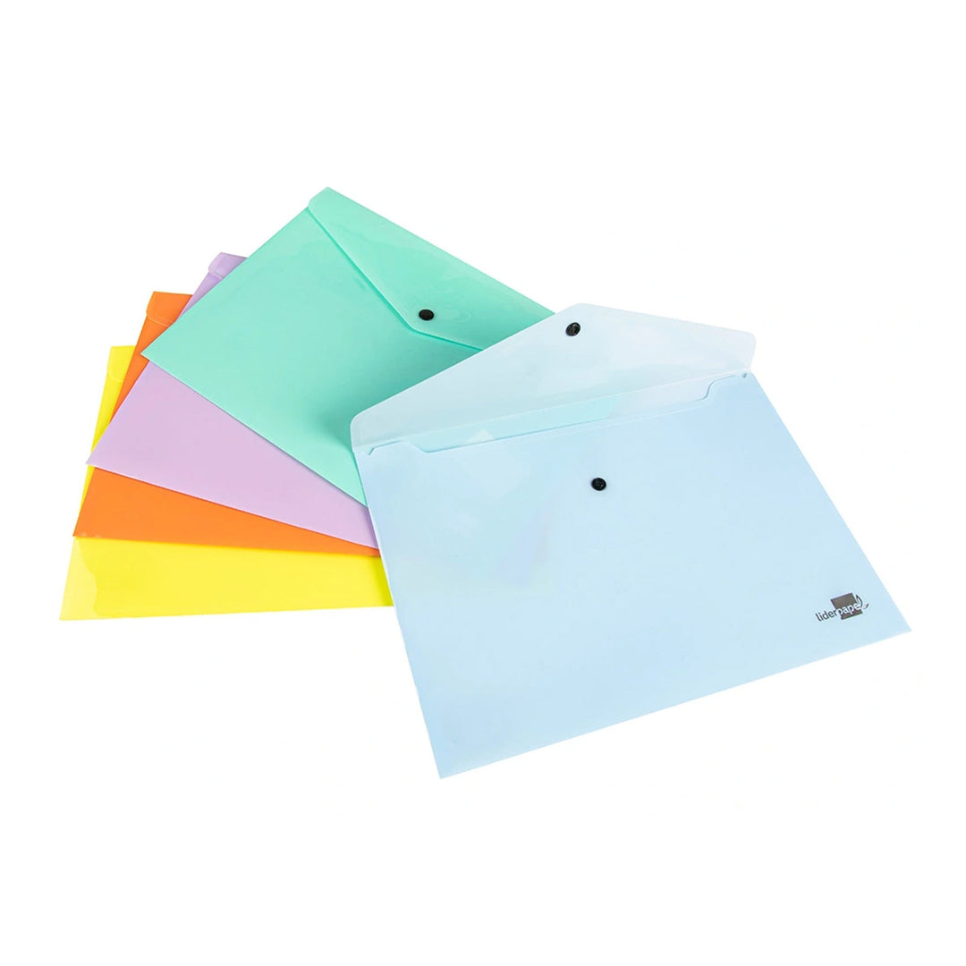 LIDERPAPEL - Carpeta Dossier Broche Polipropileno DIN A4 50 Hojas - Amarillo Fluor