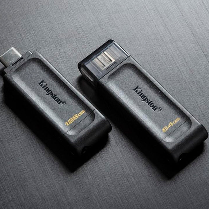 Kingston DT70 - Pack 2 Memorias Flash USB-C 3.2 DataTraveler 128GB Negro