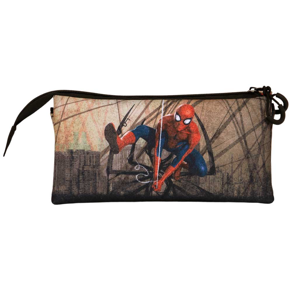 Spiderman Webslinger- Estuche Escolar Triple Portatodo con 2 Cremalleras. Multicolor