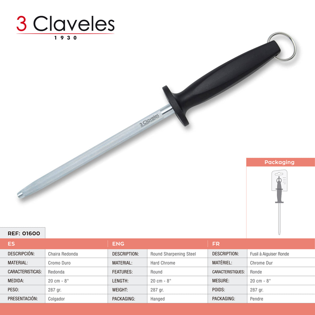 3 Claveles Gourmet - Kit Profesional de Cuchillo Jamonero Deshuesadores Chaira y Pinzas