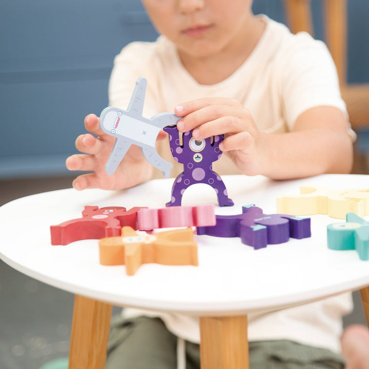 MILAN Aliens Tower - Juguete Educativo de Madera Torre de Figuras