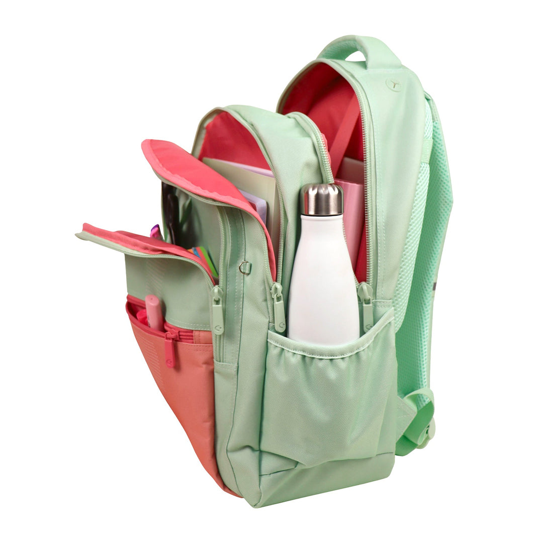 Grafoplás - Mochila Escolar 3 Cremalleras con Divisor para Portátil. Adaptable Carrito. Hello