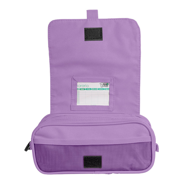 ColePack EcoBB - Estuche Triple de 3 Cremalleras con Material Escolar Incluido. Azul Claro