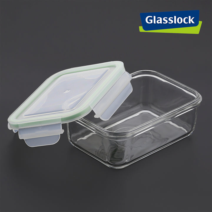 Glasslock Air - Recipiente Hermético Rectangular de 2L en Vidrio Templado con Válvula