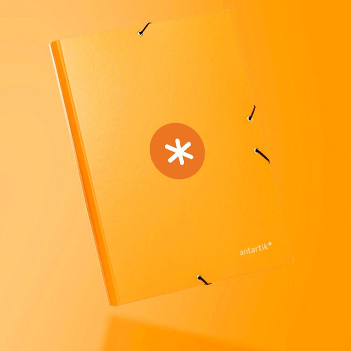 ANTARTIK - Carpeta A4 con 3 Solapas Cartón Forrado Cierre con Gomas. Mostaza