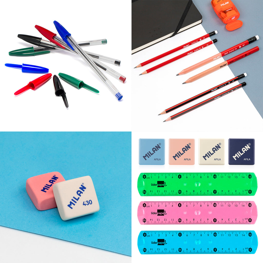 ColePack EcoDes - Estuche Triple de 3 Cremalleras con Material Escolar Incluido. I Love You