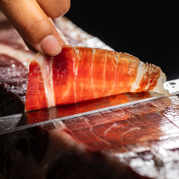 BELLO Mulhacén Soporte Jamonero Profesional Basculante de Acero con Cuchillos y Chaira