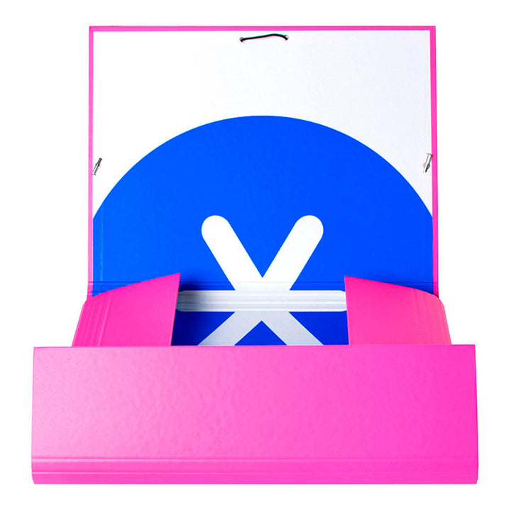 ANTARTIK - Carpeta Escolar A4 con 3 Solapas y Cierre de Goma. Fucsia