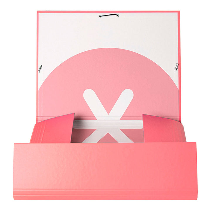 ANTARTIK - Carpeta Escolar A4 con 3 Solapas y Cierre de Goma. Coral