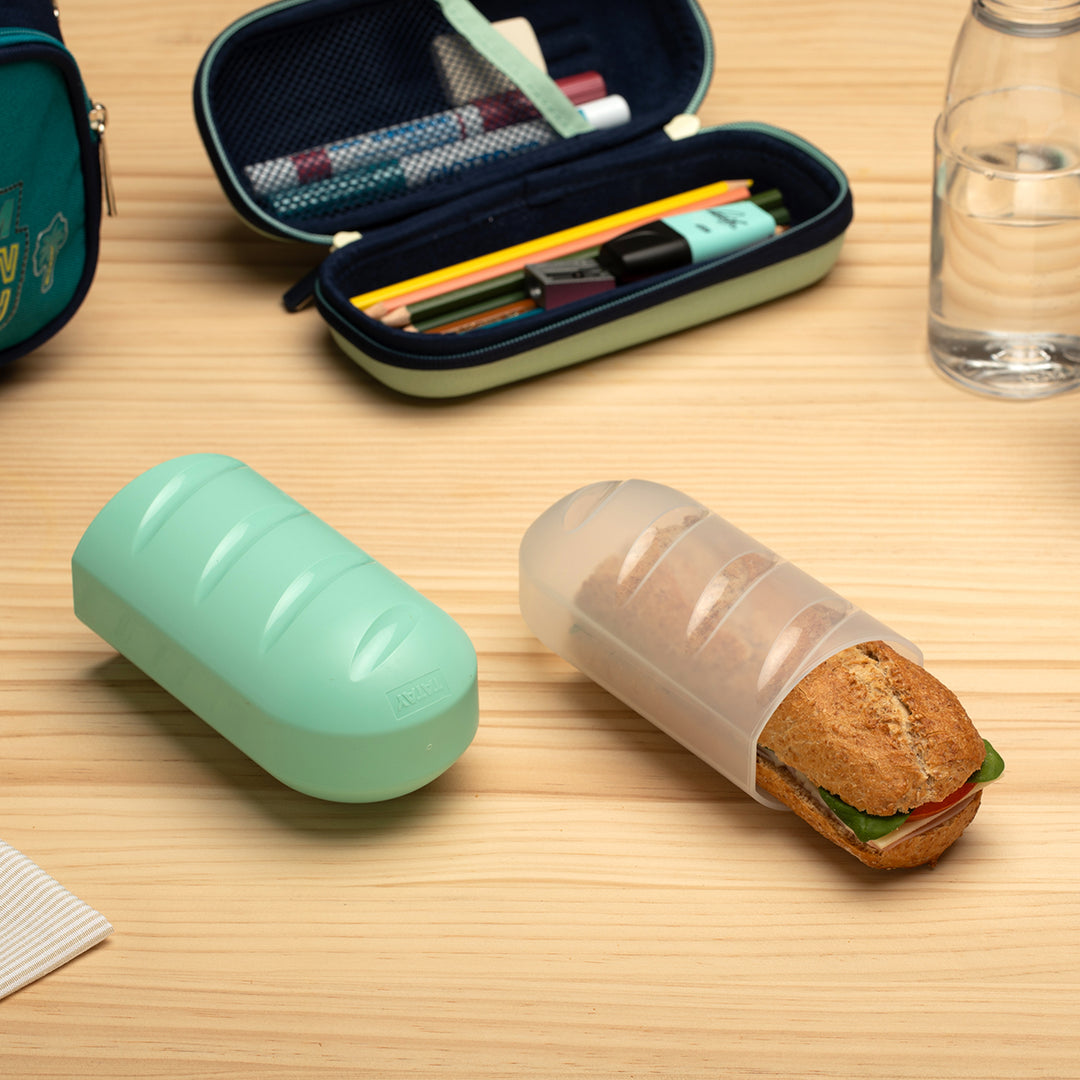 TATAY - Porta Bocadillos Infantil Extensible, Reutilizable y Ecológico. Verde Menta