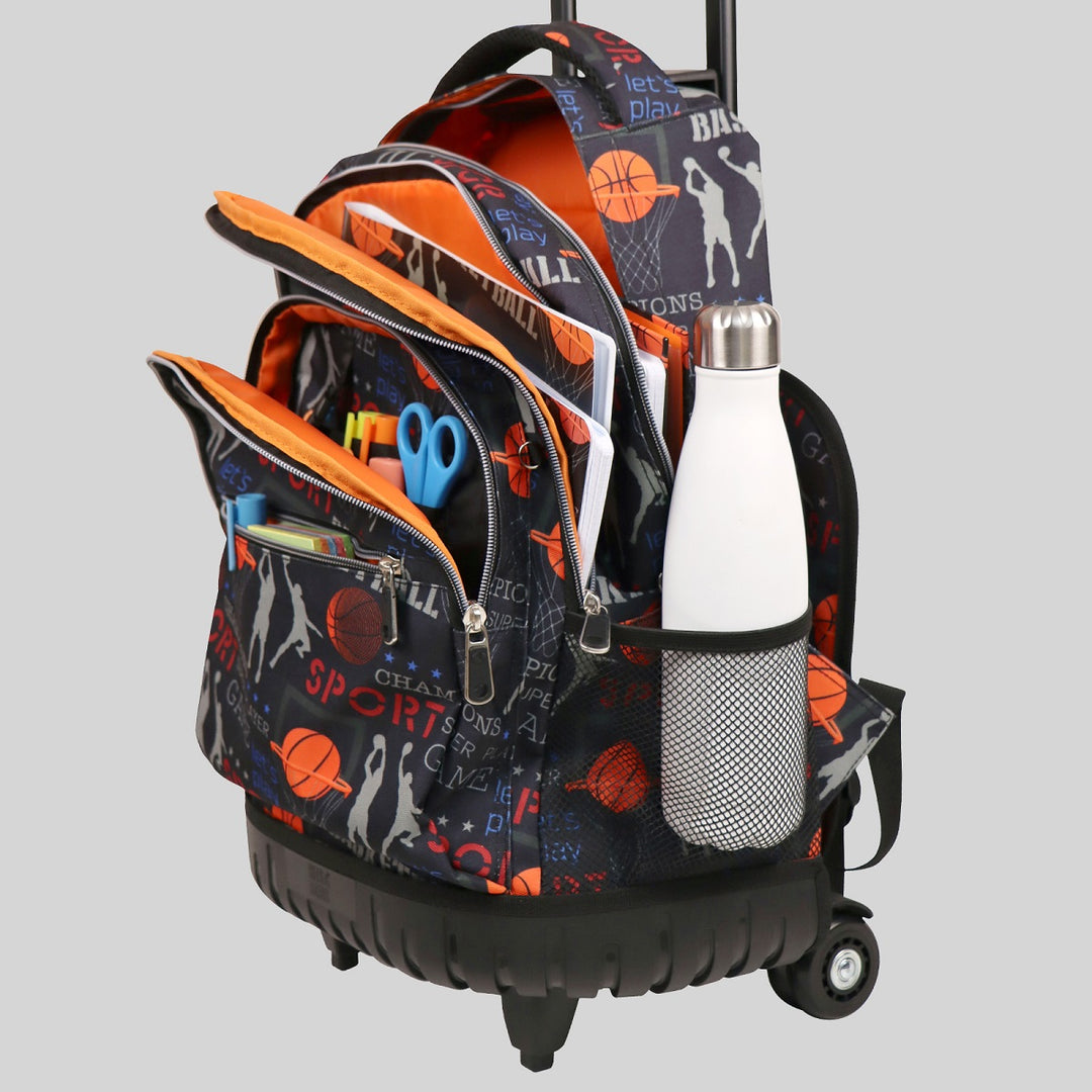 Grafoplás Design - Mochila Escolar 3 Cremalleras y Carrito Integrado. Acolchada. Alligator