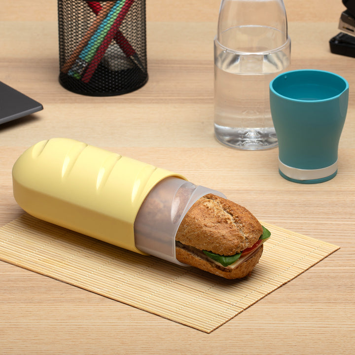 TATAY - Set de 2 Porta Bocadillos Infantiles Extensibles y Reutilizables. Rojo y Amarillo