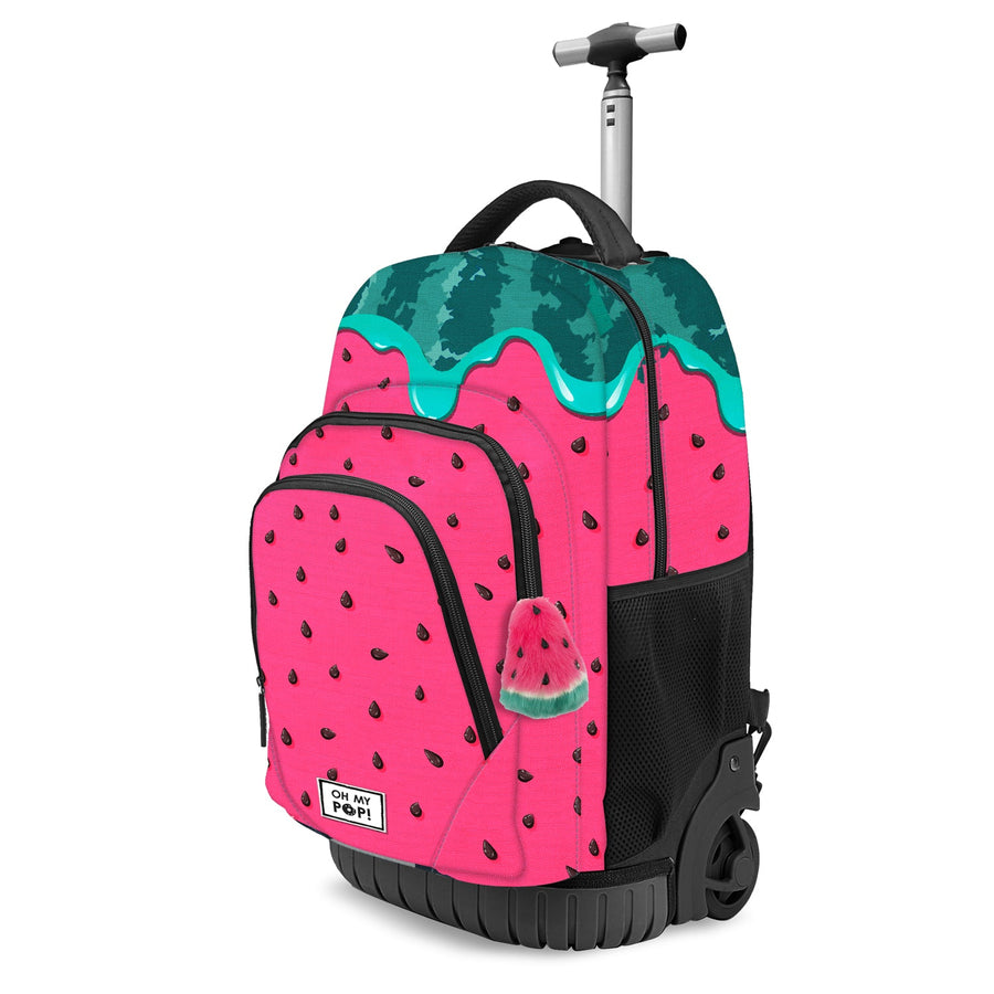 OH MY POP! Melty Melon - Mochila Escolar con Ruedas Trolley GTS FAN. Fucsia