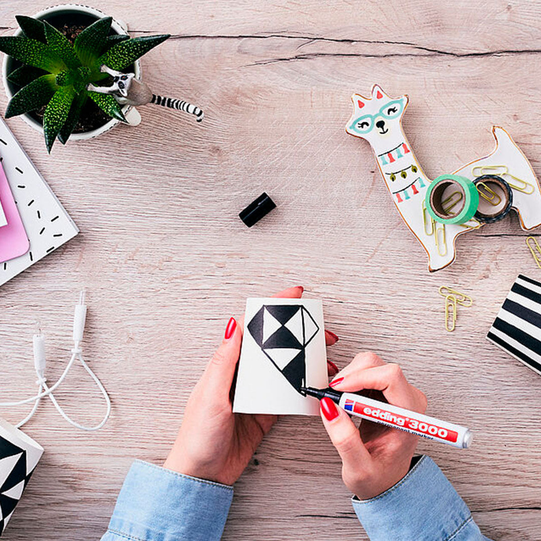 Edding 3000 - Rotulador Marcador Permanente Punta Redonda 1.5-3 mm. Negro