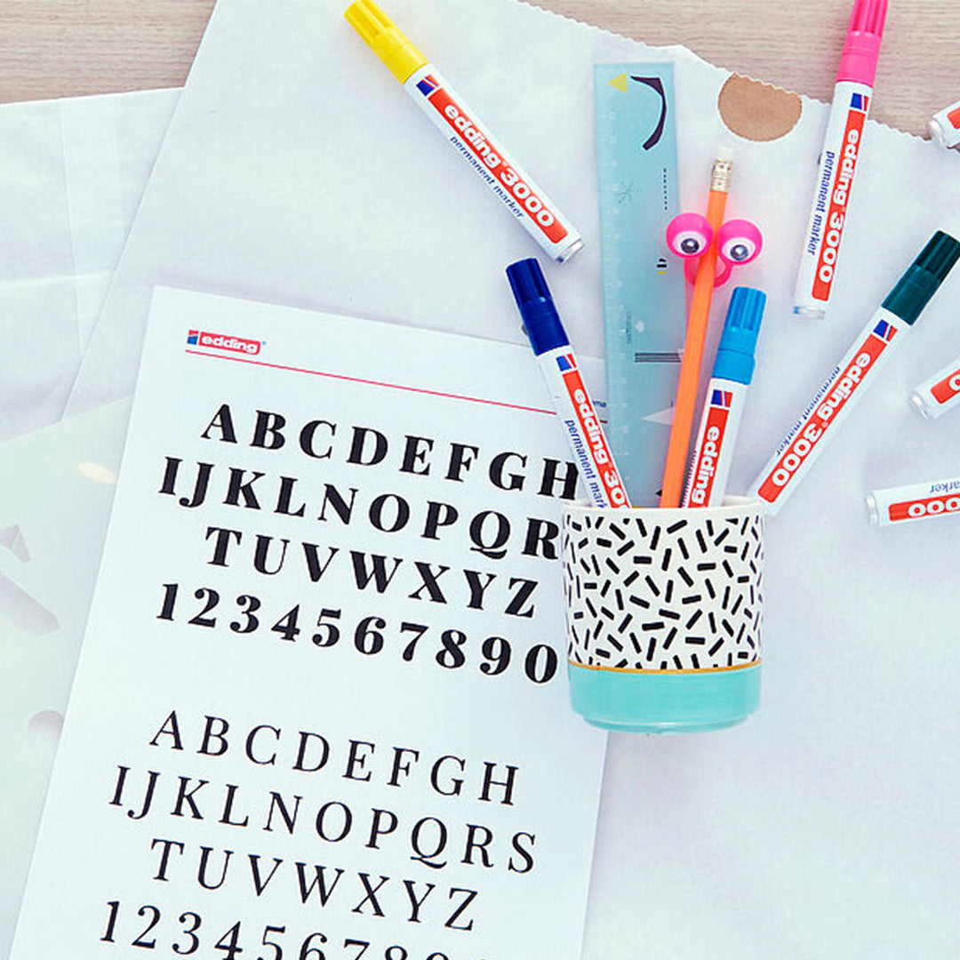 Edding 3000 - Rotulador Marcador Permanente Punta Redonda 1.5-3 mm. Azul