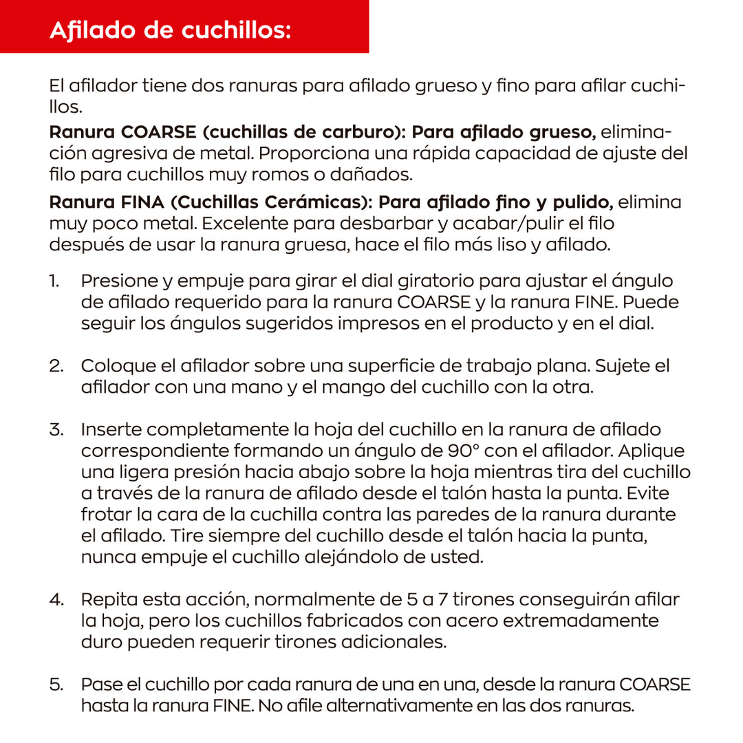 3 Claveles - Afilador Cuchillos y Tijeras 2 Pasos de Angulo Ajustable. Carburo y Cerámica
