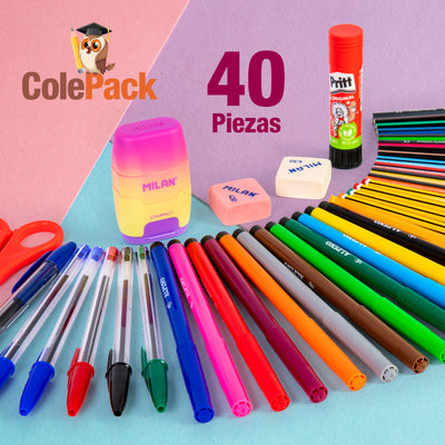ColePack Minnie - Estuche Triple de 2 Cremalleras con Material Escolar. Ribbons