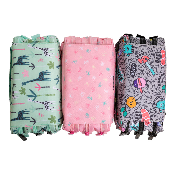 ColePack EcoDes - Estuche Triple de 3 Cremalleras con Material Escolar Incluido. Jungle