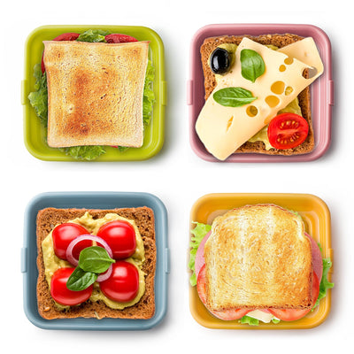 IBILI Deli - Lote de 4 Porta Alimentos para Sándwichs, Embutidos y Quesos. Multicolor