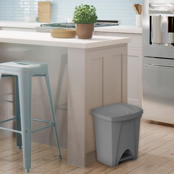 Plastiken Nature - Cubo de Basura con Pedal 25L para Cocina y Baño. Ecru