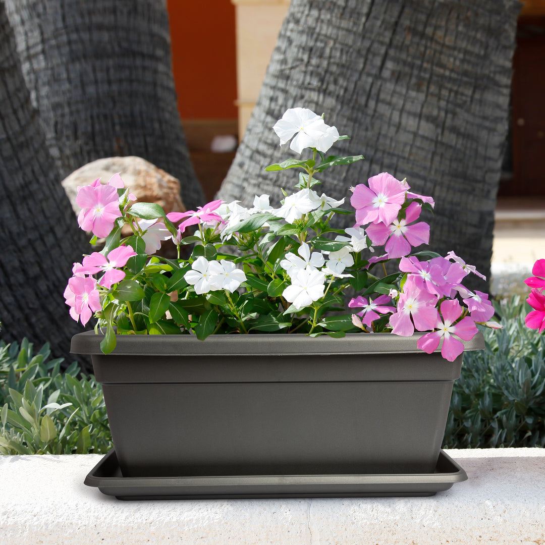 Plastic Forte - Jardinera Rectangular Reforzada de 60 cm Ancho Especial. Blanco