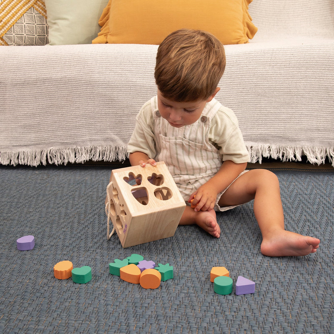 MILAN Rabbit - Juguete Educativo de Madera Cubo Encajar Piezas. Edad 12 Meses