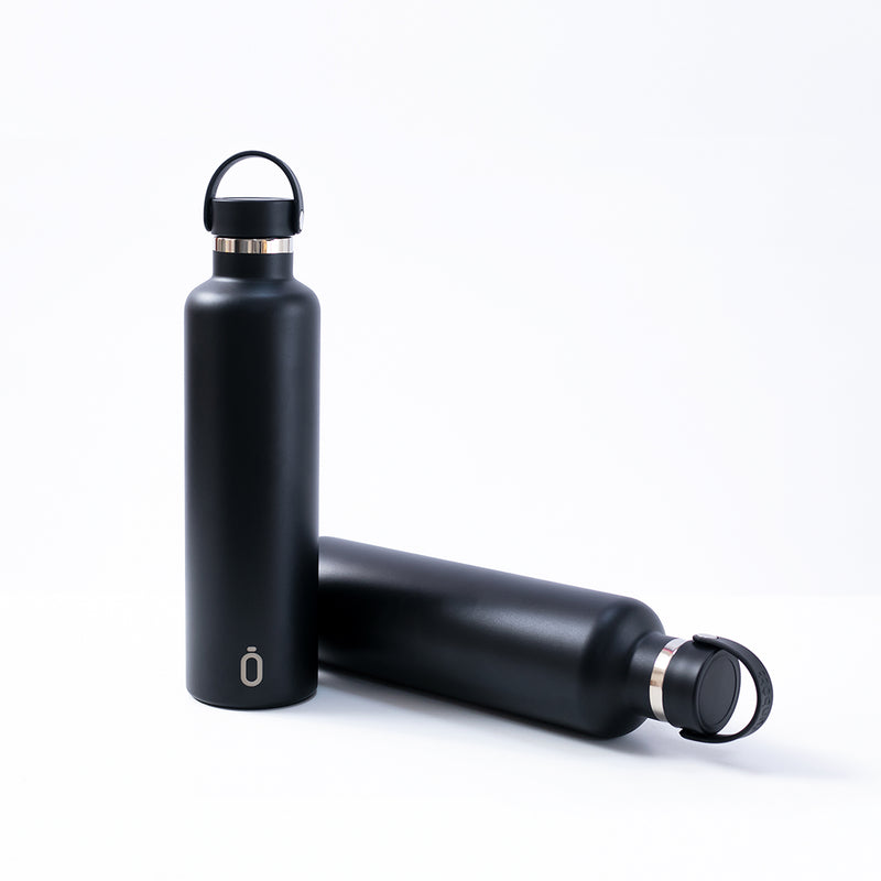 Runbott Sport - Botella Térmica Reutilizable de 1L con Interior Cerámico. Negro