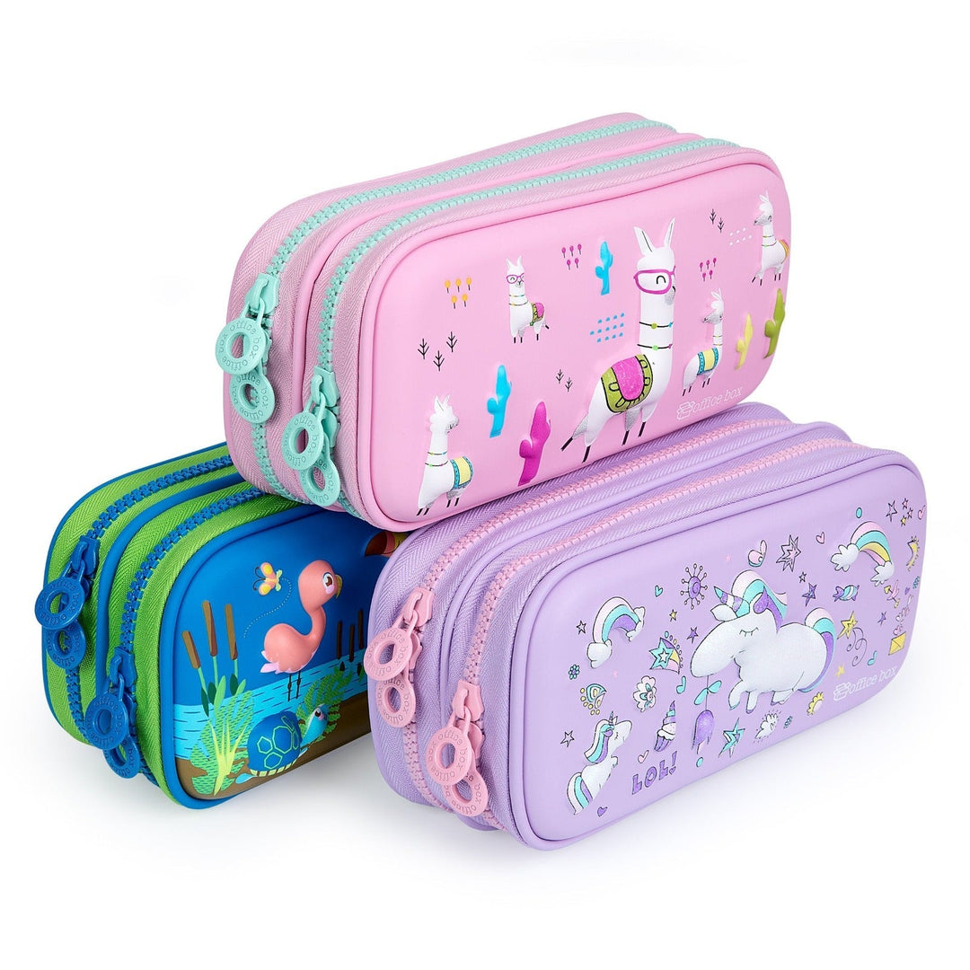 3D Magic - Estuche Escolar Doble con Cuerpo en Relieve. Jungle Negro