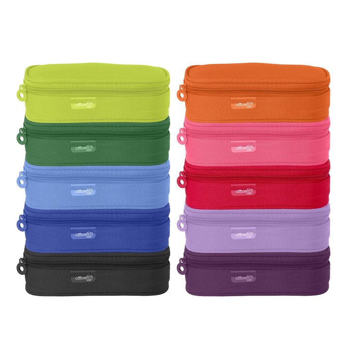 Estuche Portatodo Escolar Ovalado Multiuso con Solapa, Rojo