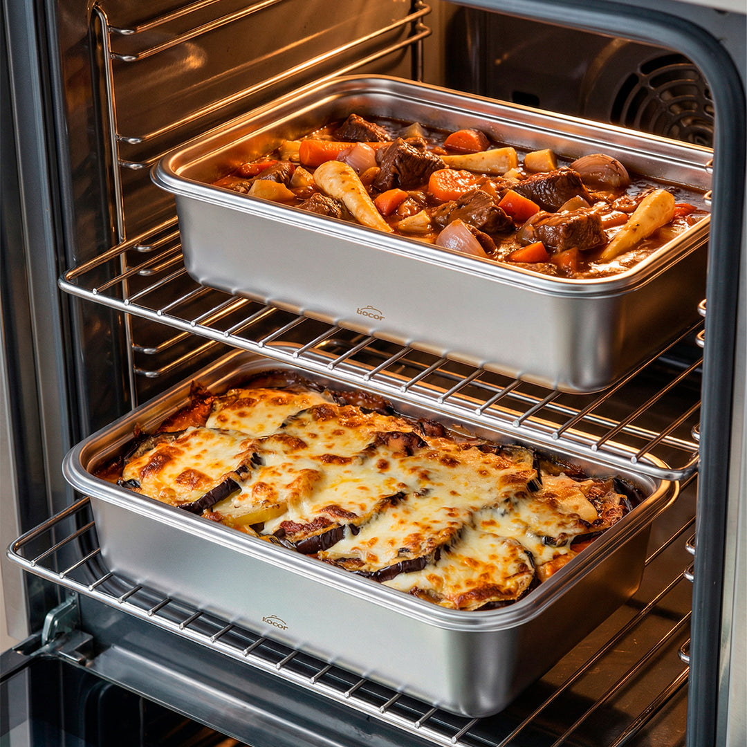 LACOR EcoInox Pro - Recipiente Rectangular de 6.5L en Acero Inoxidable. Apto Nevera y Horno