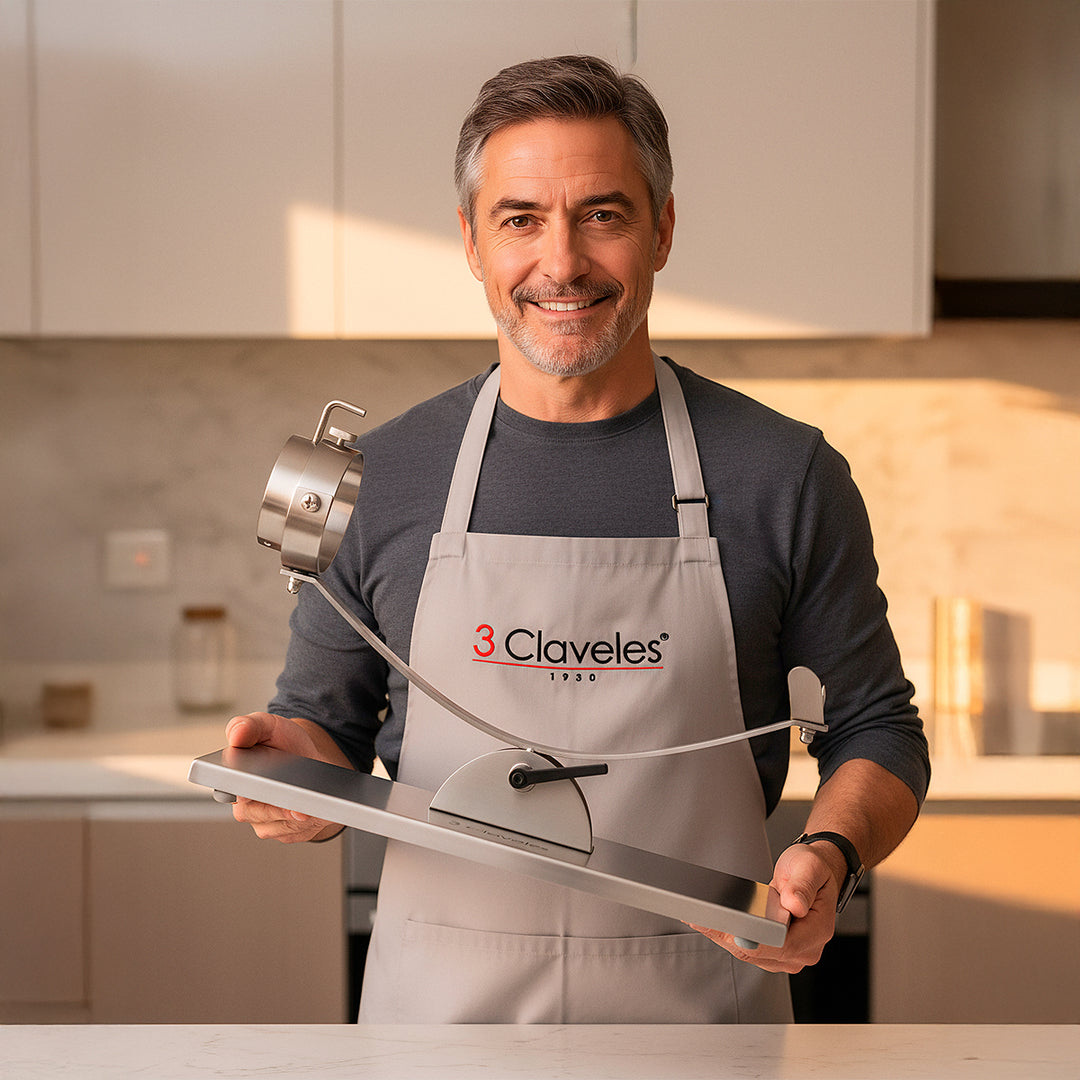 3 Claveles 01743 - Soporte Jamonero Basculante en Acero con Cabezal Giratorio y Kit EVO