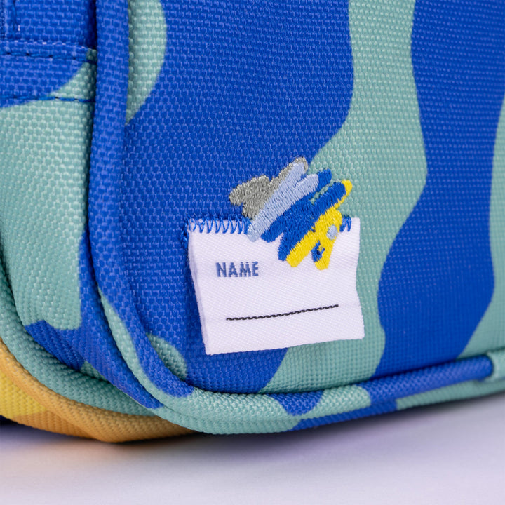 Milan Blue Odyssey - Estuche Portatodo Triple con Cuatro Cremalleras para Material Escolar