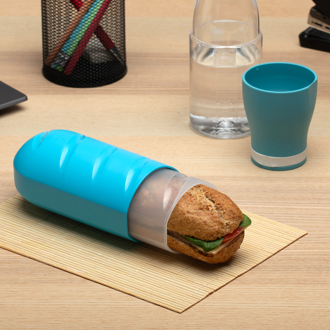 TATAY - Porta Bocadillos Infantil Extensible, Reutilizable y Ecológico. Azul Turquesa