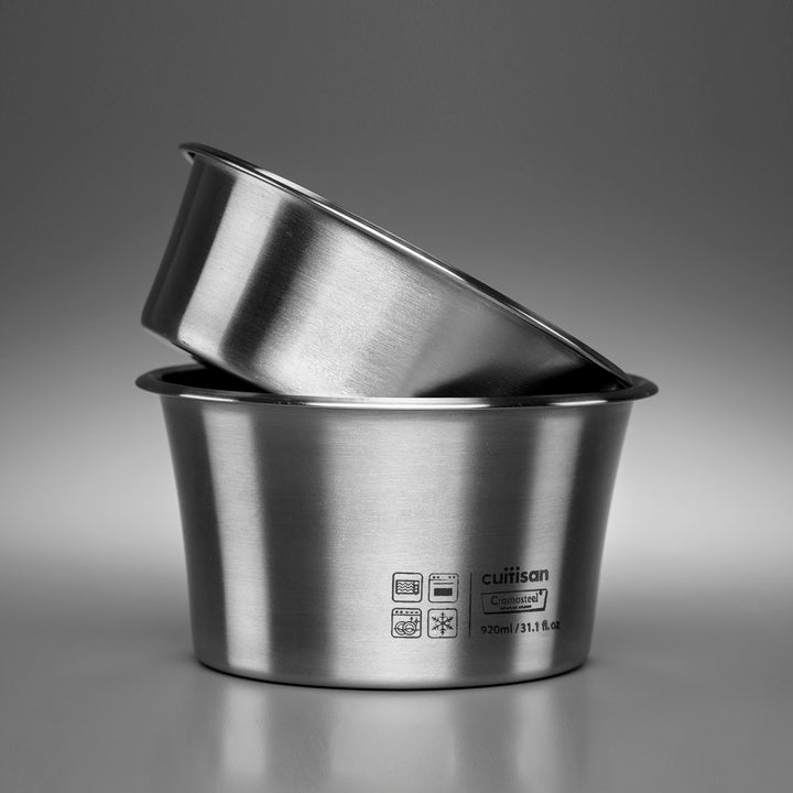 Cuitisan Simple - Lote de 4 Recipientes Redondos de 0.3L, 0.4L, 0.6L y 0.9L en Acero Apto Microondas