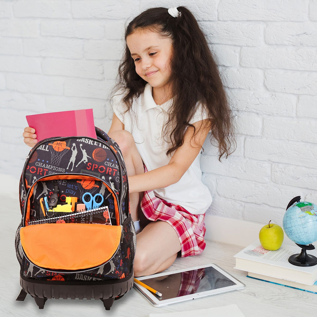 Grafoplás Design - Mochila Escolar 3 Cremalleras y Carrito Integrado. Acolchada. Random