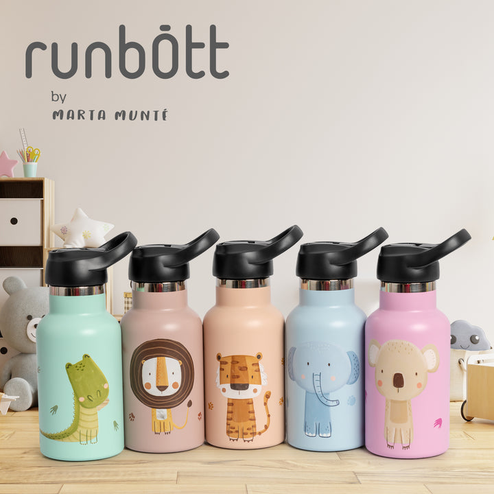 Runbott Marta Munté - Botella Térmica Infantil de 0.35L con Interior Cerámico. Alligator