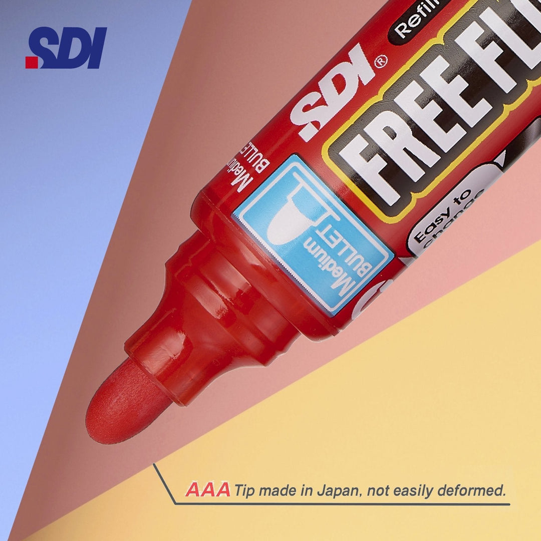 SDI FreeFlow - Rotulador de Pizarra Blanca de Alta Capacidad Recargable. Trazo 2.3 mm