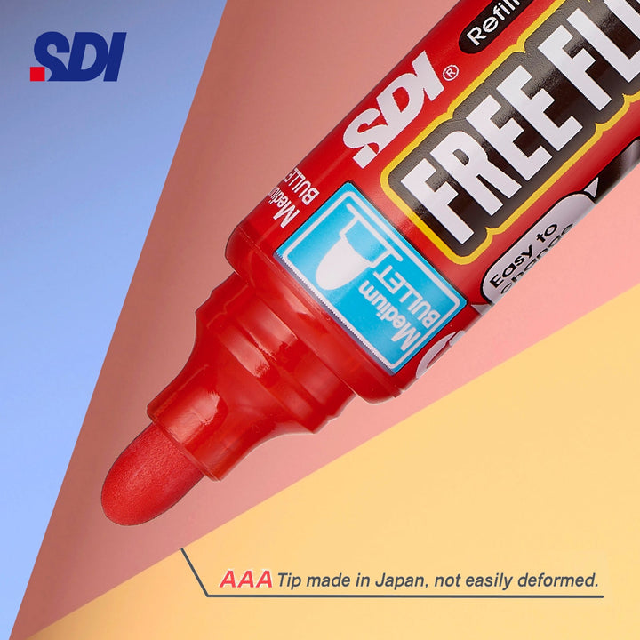 SDI Free Flow - Cartucho de Recarga para Rotulador de Pizarra Blanca. Naranja