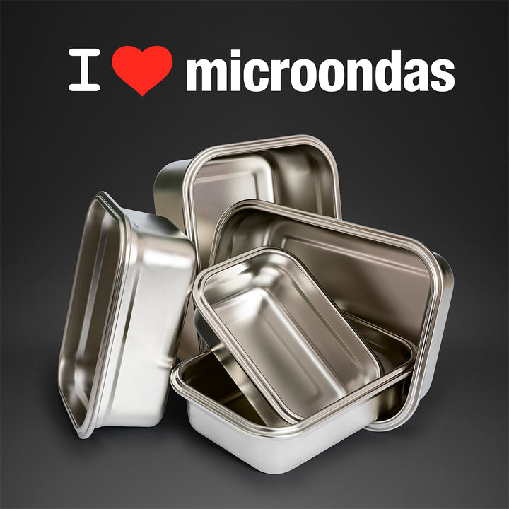 IBILI Keepklin - Recipiente Rectangular en Acero Inoxidable Apto Microondas