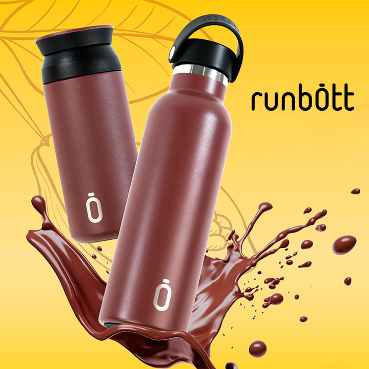 Runbott Sport - Botella Térmica Reutilizable de 0.6L con Interior Cerámico. Cacao