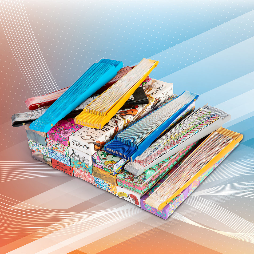 JAVIER Sardinas  - Abanico de 23 cm con Varillas de Madera Estampada y Tela. Portugal