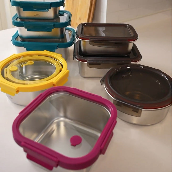 Kit Bolsa Isotérmica IBILI Tricapa 5L y Recipientes de Acero LACOR Etern de 820 y 480 ml