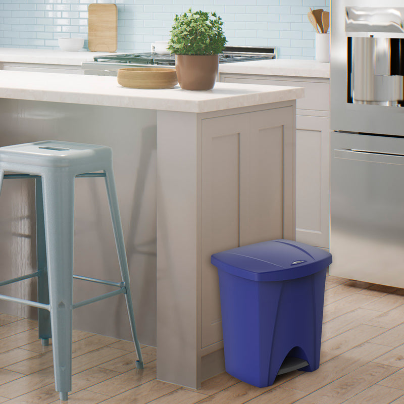 Plastiken Nature - Cubo de Basura de Reciclaje con Pedal 25L para Cocina. Azul