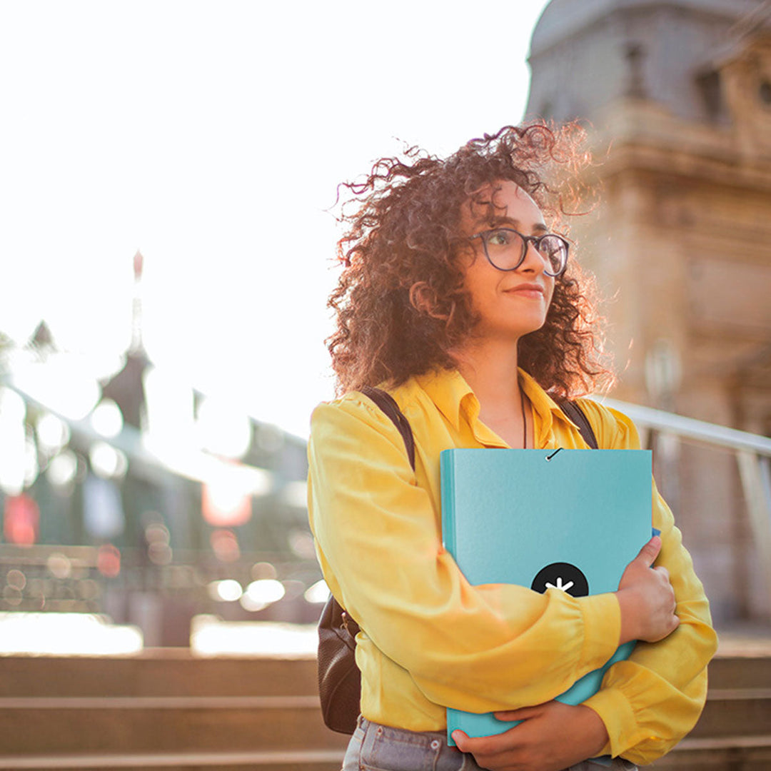 ANTARTIK - Carpeta Escolar A4 con 3 Solapas y Cierre de Goma. Menta
