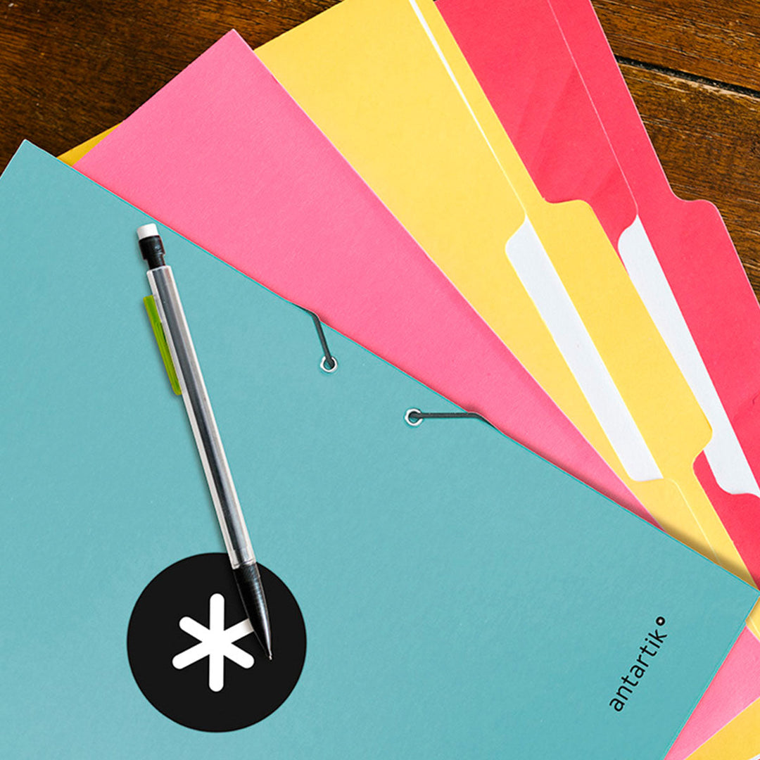 ANTARTIK - Carpeta Escolar A4 con 3 Solapas y Cierre de Goma. Menta