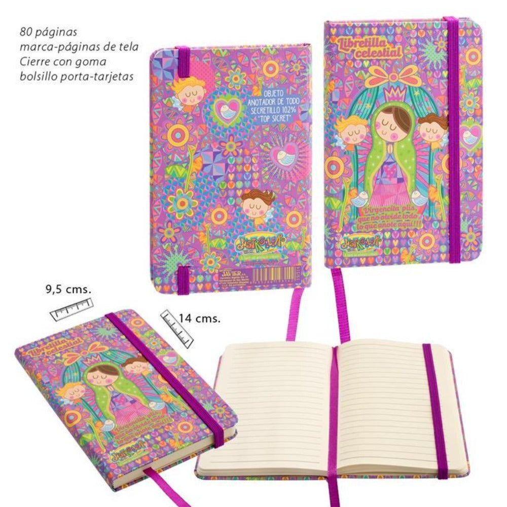 Libreta de Notas A7 con Cubiertas Rígidas Colección Virgencita Plis