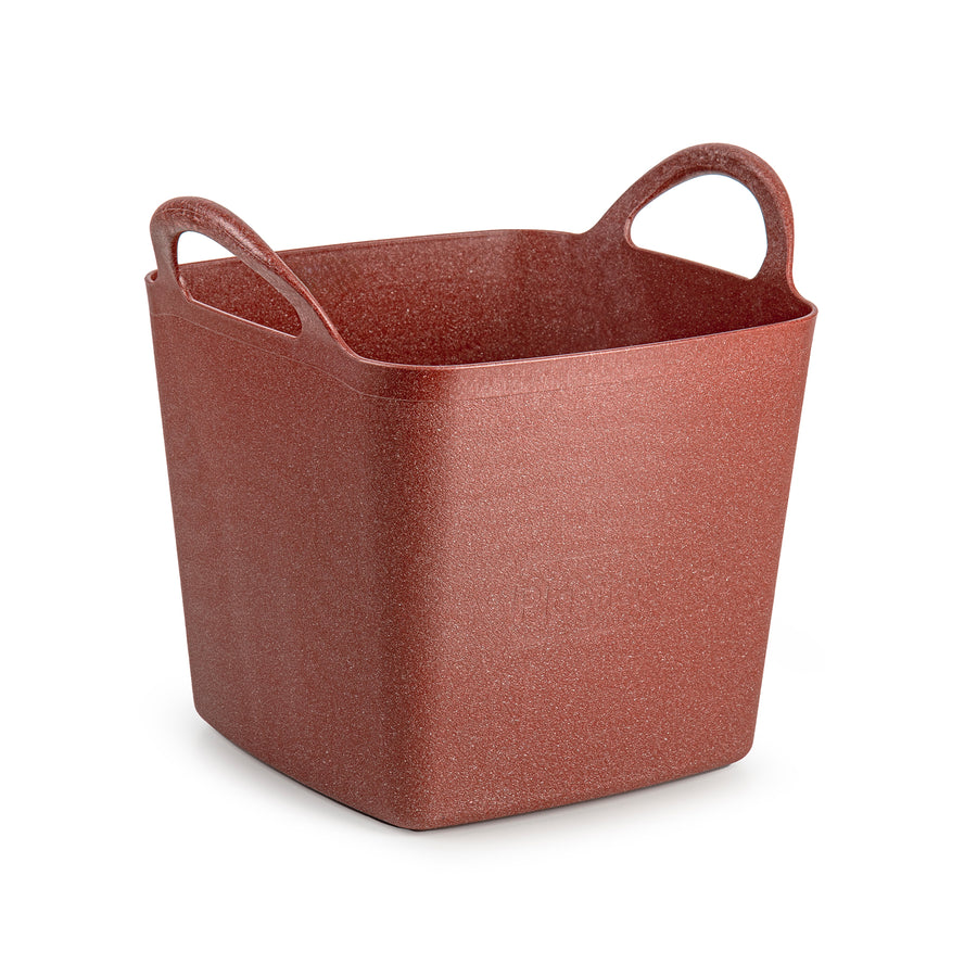 Plastic Forte EcoBrick - Capazo de Jardinería Cuadrado 16L Eco Tub Metallic. Rojo