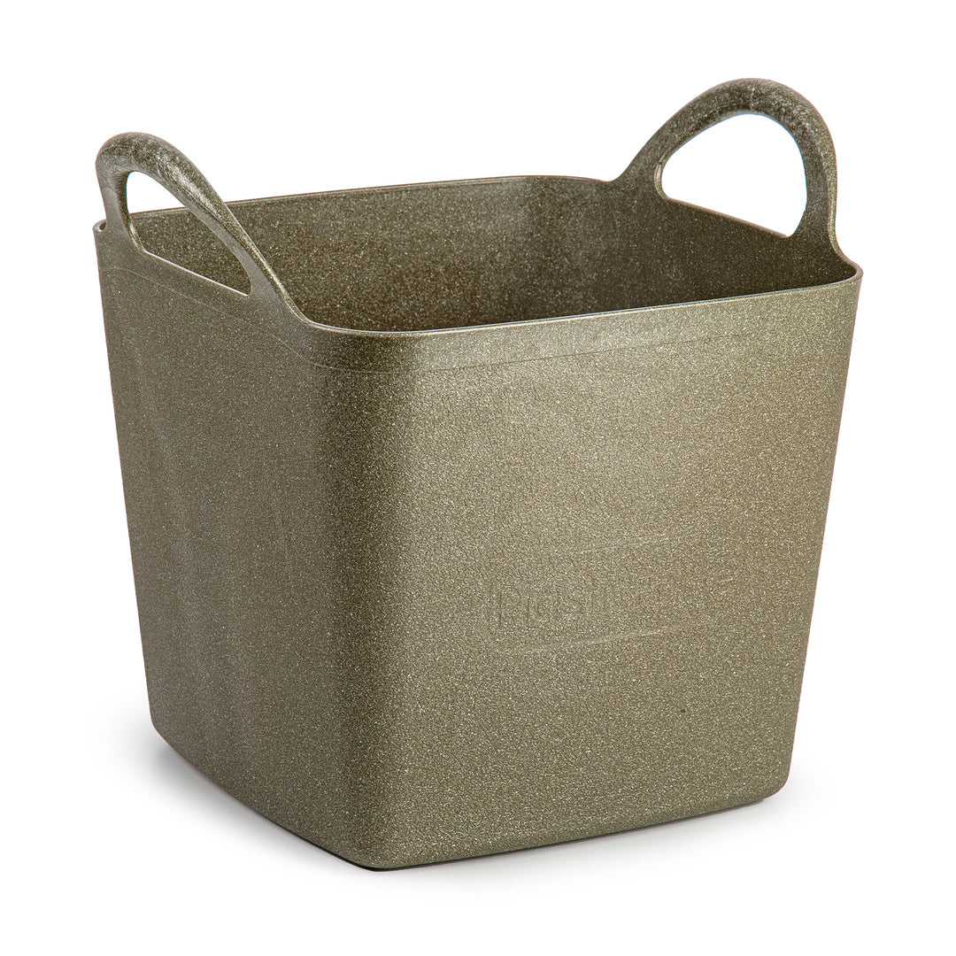 Plastic Forte EcoBrick - Capazo de Jardinería Cuadrado 27L Eco Tub Metallic. Gris