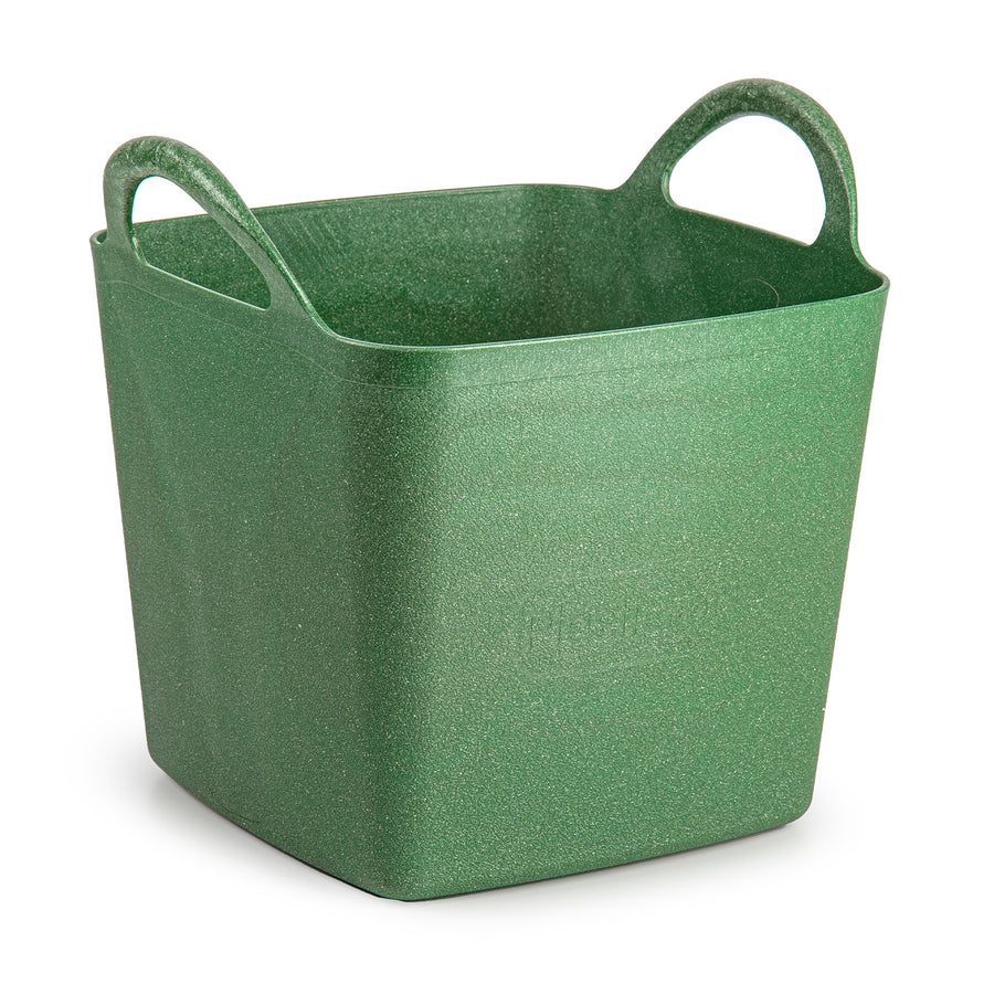 Plastic Forte EcoBrick - Capazo de Jardinería Cuadrado 27L Eco Tub Metallic. Verde