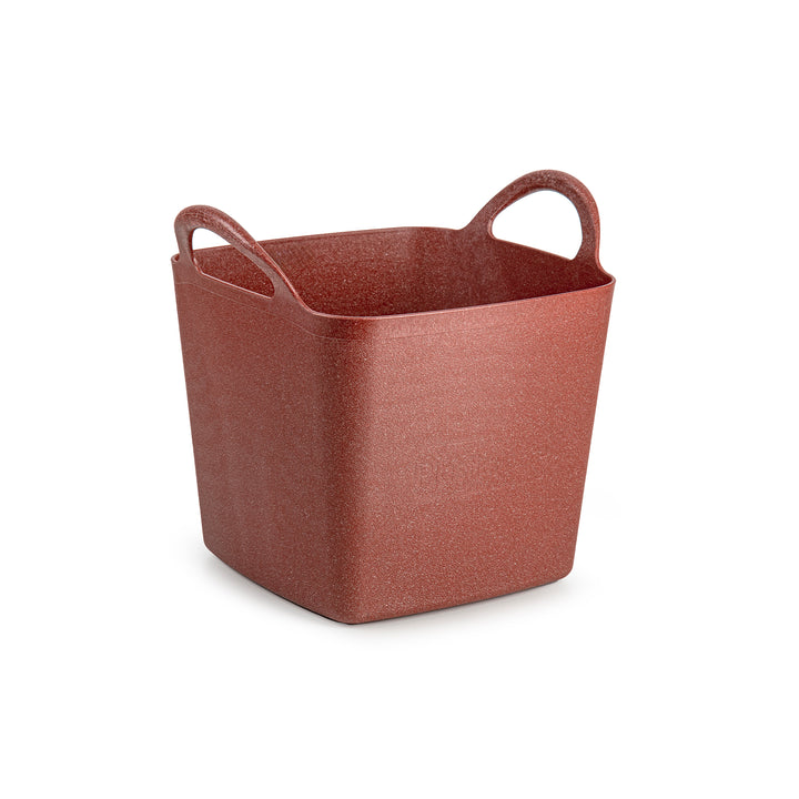 Plastic Forte EcoBrick - Capazo de Jardinería Cuadrado 9L Eco Tub Metallic. Rojo